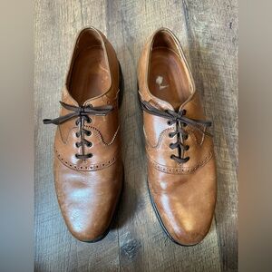 Allen Edmonds Comfort Orthotic Walnut Oxfords, Size 11.5 Golf Shoes Leather Tan